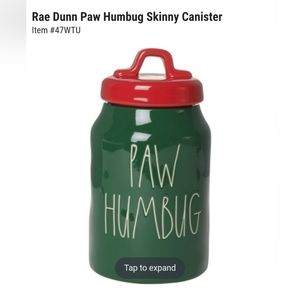 NIB Rae Dunn Paw humbug pet treat canister